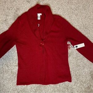 Carole Little Red Wool and Rabbit Hair Sweater Size XL